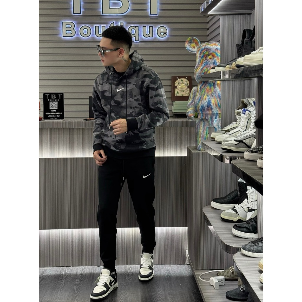 Bộ đồ nam mùa thu đông NIKE màu,đen họa tiết,đồ thể thao nam thoáng khí siêu nhẹ cao cấp