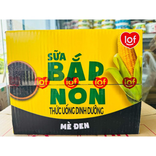 Thùng Sữa Bắp Non, Bắp Non Mè Đen LoF KUN 24 hộp x 180ml