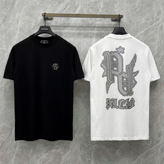 Áo Phông Nam Nữ Premium Cotton Philipp Plein Thêu Logo Đầu Lâu Ngực Phối Kim Tuyến Chữ Sau Lưng Dành Cho Anh Em Boy Phố