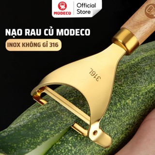  Nạo Rau Quả Modeco Bằng Thép Không Gỉ 316l - Dụng Cụ Bào Gọt Vỏ Củ Quả Đa Năng Cán Cầm Bằng Gỗ Sồi Lưỡi Dao Sắc Bén 