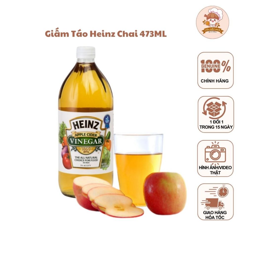 Giấm táo Heinz Apple Cider Vinegar chai 473ml