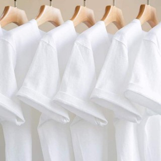 Áo Thun Trơn Dày Dặn Nam Nữ Cổ Tròn Tay Ngắn H&T 100% cotton, áo phông trơn nam nữ tay ngắn from suông 2 màu trắng đen