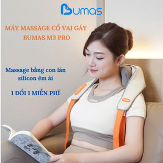 Máy Massage Cổ Vai Gáy BUMAS M3 PRO - Máy Massage Mini Chườm Ấm 8 điểm chạm - Hàng Chính Hãng