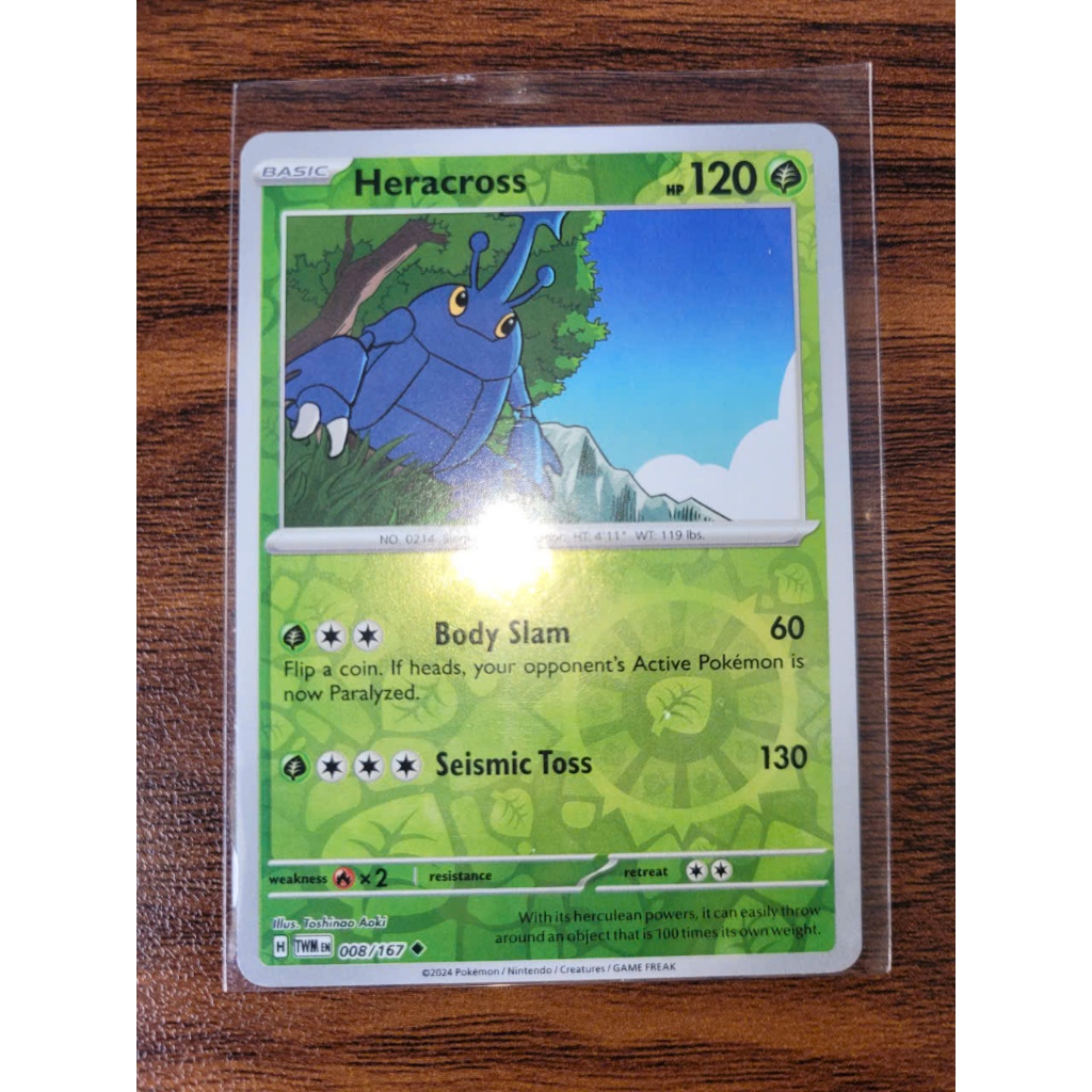 Thẻ bài Pokemon - TCG - Heracross 8 - SV06 Twilight Masquerade Reverse Holofoil