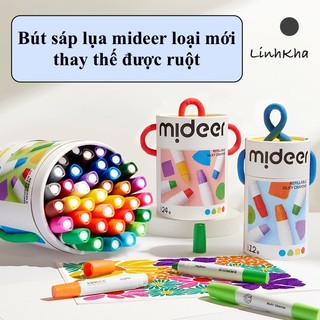 Bút Sáp Màu Mideer Cao Cấp Loại Mới Thay Thế Được Ruột - Hữu Cơ An Toàn - Mideer silky crayon refillable 12 - 24 - 36
