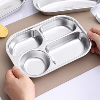 Khay cơm inox 304 đựng thức ăn trẻ em 4/5 ngăn , chất liệu an toàn cho sức khoẻ, giữ nhiệt tốt