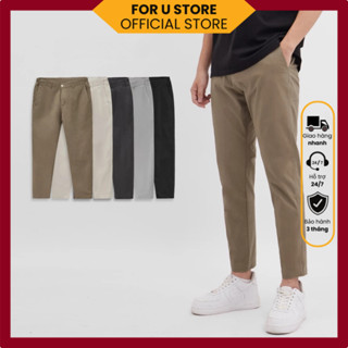 Quần kaki nam trẻ trung, quần vải cạp có chun co dãn, chất liệu vải kaki cao cấp mềm mịn không bai xù ForU