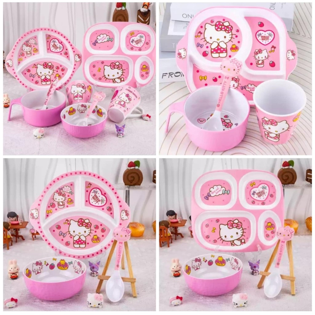 🌻SET COMBO TÔ / CHÉN LY MUỖNG KITTY🎀 KITTY HOUSE