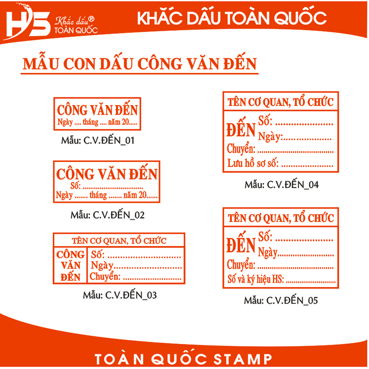 Khắc dấu Công Văn Đến theo yêu cầu