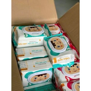 THÙNG 10 GÓI khăn ướt cao cấp vải chấm bi khổ siêu to gói siêu nặng