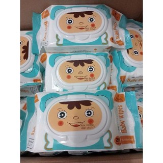 THÙNG 10 GÓI khăn ướt cao cấp vải chấm bi khổ siêu to gói siêu nặng