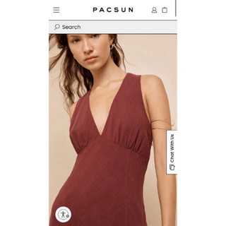 Đầm đen midi cổ V Pacsun
