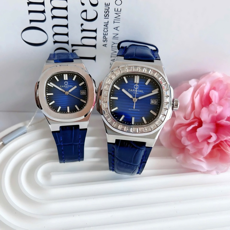 Đồng hồ đôi Carnival 8108G và 8161L nam sz 40,nữ sz 34mm