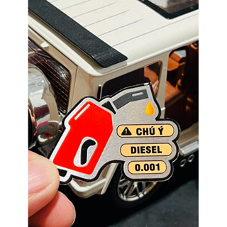 Sticker dán nắp bình xăng A95, Dầu diesel trang trí, cảnh báo xe ô tô