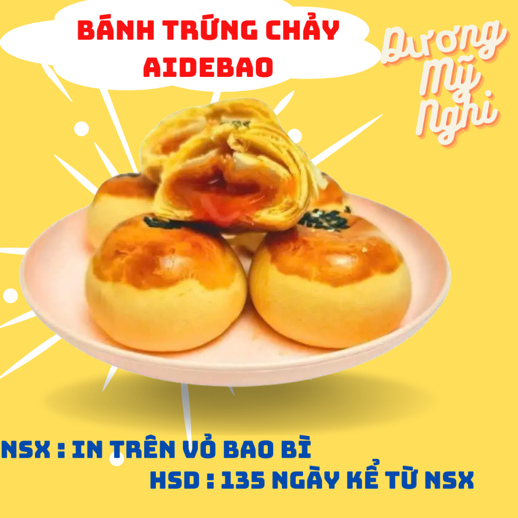 Bánh trứng chảy ngàn lớp tan chảy Aidebao 1 cái DMN House, bánh trứng chảy ngàn lớp cực ngon H102
