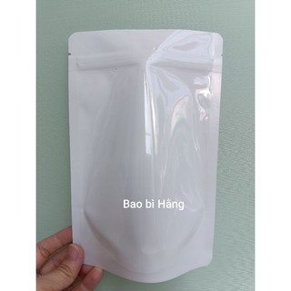 Túi zipper 2 mặt trắng sữa