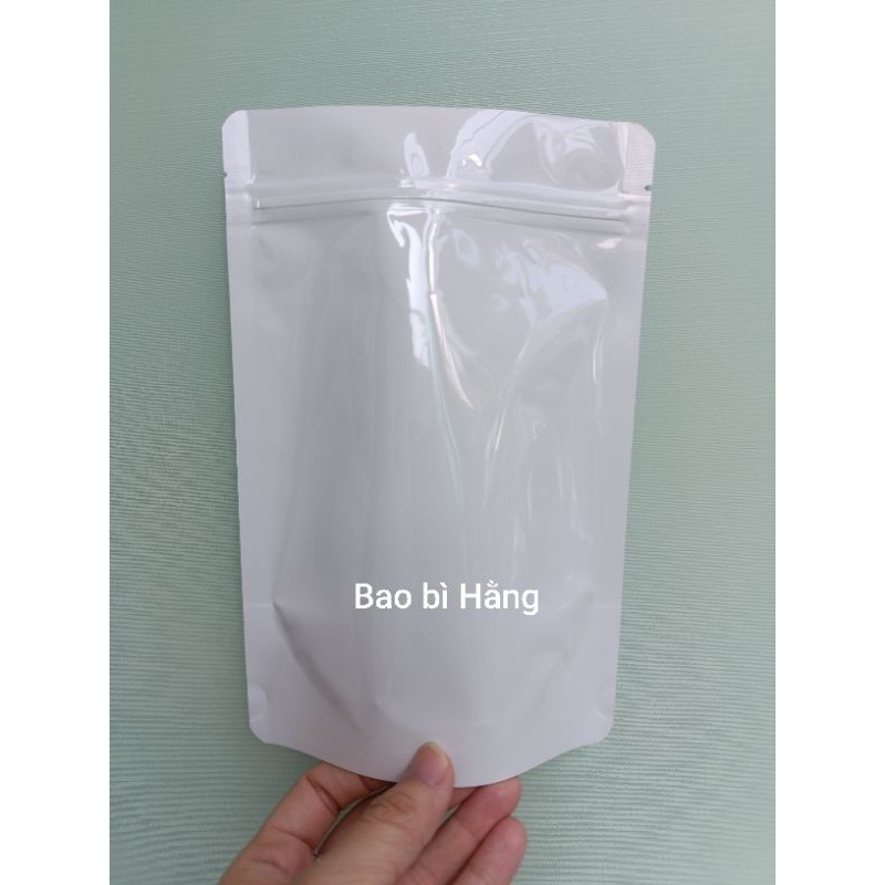 Túi zipper 2 mặt trắng sữa
