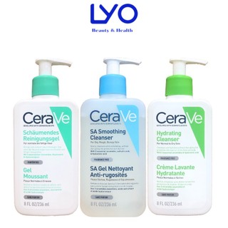  Sữa Rửa Mặt CeraVe Foaming Cleanser - Hydrating Cleanser - SA Smoothing Cleanser 