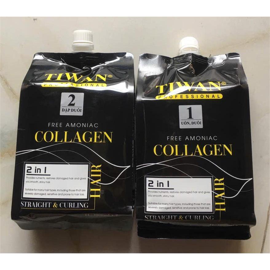 Cặp thuốc duỗi tóc collagen TIWAN 1000ml×2