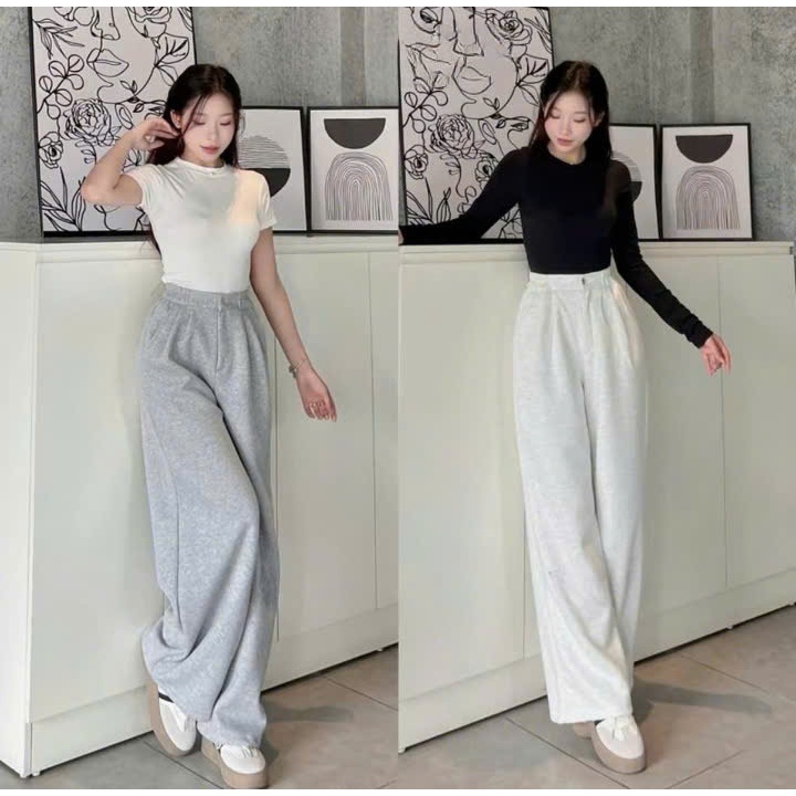 Quần Nỉ Nữ Ống Rộng Vải Nỉ Ép Mịn Loại 1, Quần Nỉ Dáng Suông Form Rộng Dài Thể Thao Cá Tính MA99 | BigBuy360 - bigbuy360.vn