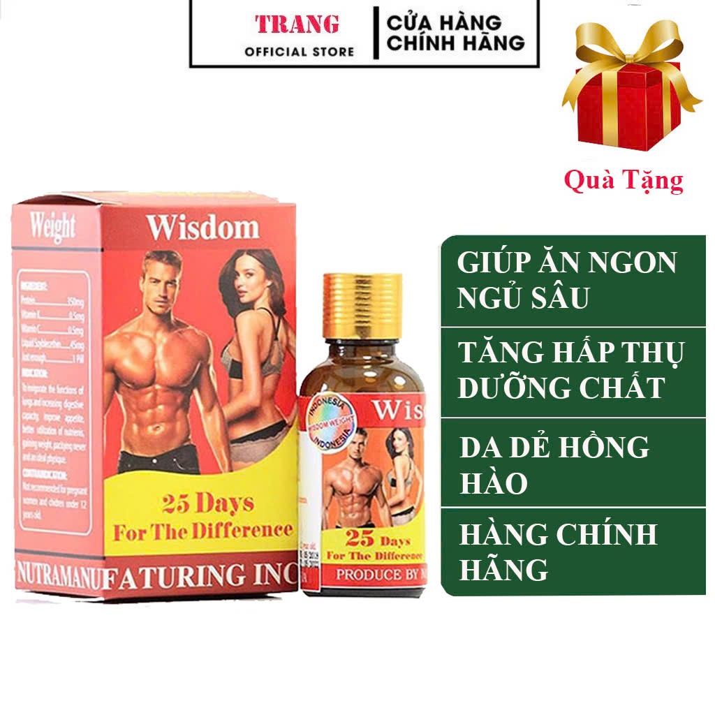 Tăng Cân Wisdom Weight 4-7KG Vitamin Hỗ Trợ Tăng Cân giúp ăn ngon ngủ ngon hơn, hấp thụ tối đa các dưỡng chất