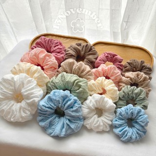 [SIÊU TO] Scrunchies Cột Tóc Vải Xô Muslin Màu Trơn Dễ Thương Size Lớn Sang Chảnh Buộc Tóc Vải Hàn Quốc Hot Trend