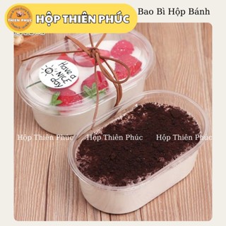 100 Hộp XY150G oval đựng bánh tiramisu - mousse trái cây - red velvet - oreo chessecake