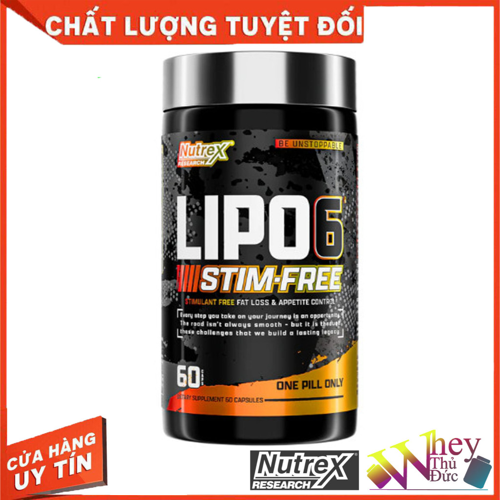 Đốt mỡ Lipo 6 Stim Free (60 Viên) Nutrex - Viên Giảm Mỡ Không Caffein