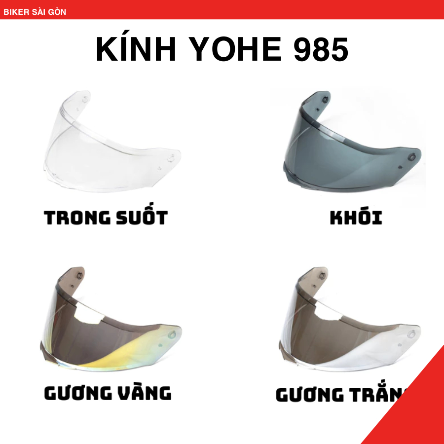 Kính Chắn Gió Mũ Bảo Hiểm YOHE 985 - Biker Sài Gòn