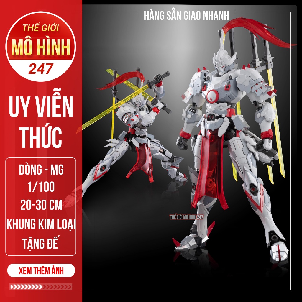 (Sẵn hàng) Combo Mô Hình Lắp Ráp Motor Nuclear MG 1/100 MNP XH06 Uy Viễn Thức Trắng Full phụ kiện + 