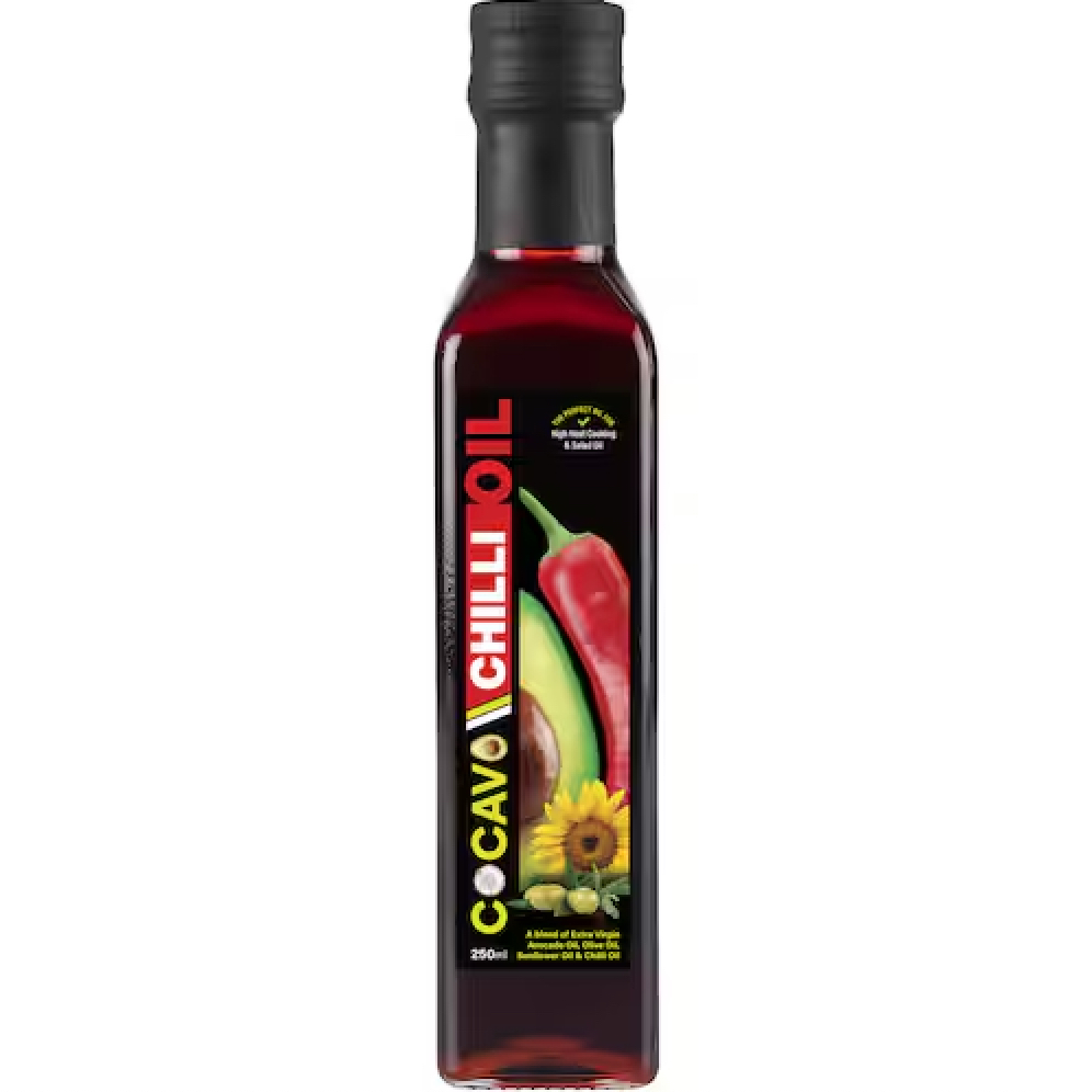 MIX DẦU ỚT CAY Cocavo Chilli Oil, Sunflower - Olive - Avocado Oil, 250ml