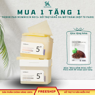 Toner pad Làm sáng da / Loại bỏ mụn ẩn / Loại bỏ da chết Numbuzin no 5 vitamin niacinamide 180ml (1 hộp gồm 70 pads)