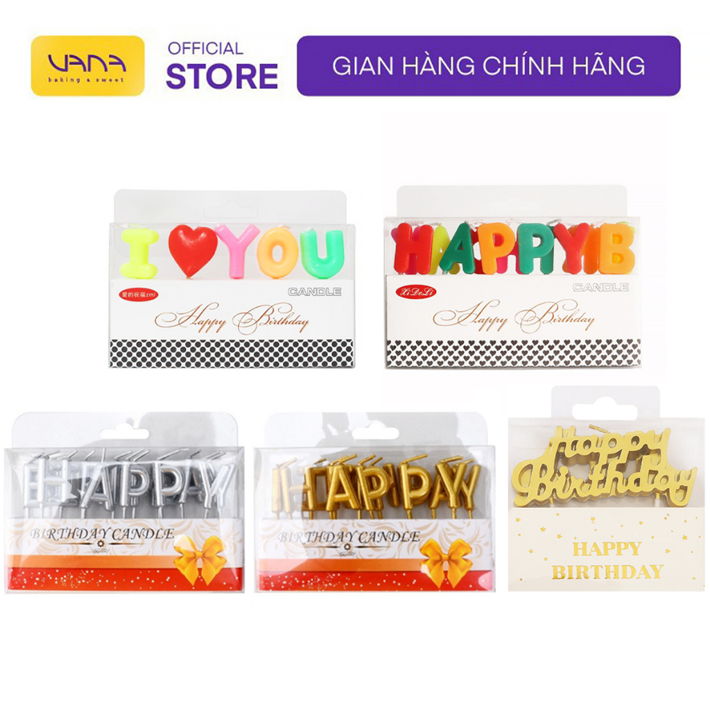 NẾN CHỮ HAPPY BIRTHDAY, NẾN CHỮ I LOVE U, NẾN TRANG TRÍ BÁNH SINH NHẬT CAO CẤP