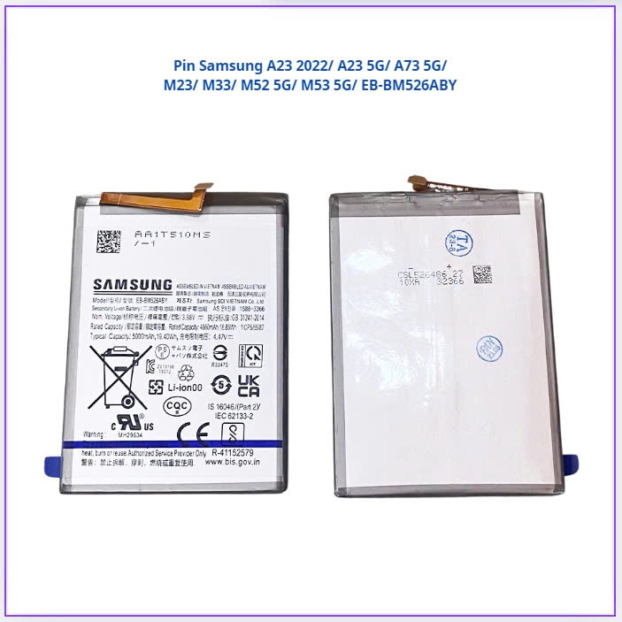 Pin samsung A23 2022/ A23 5G/ A73 5G/ M23/ M33/ M52 5G/ M53 5G/ EB-BM526ABY