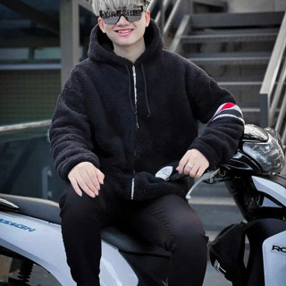 Áo Khoác Lông 3 Sọc 2 Lớp Lông Quảng Châu 2 Lớp - Áo Khoác Bomber Nam Nữ Philipp Plein Phong Cách Boy  Phố Hot Trend2024