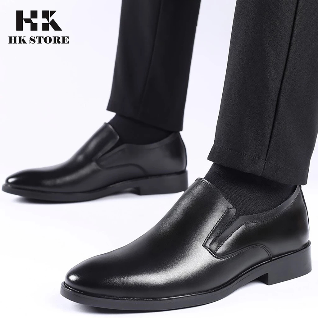 Giày Lười Nam G08 Công Sở  Cao Cấp Phiên Bản Nhập Khẩu Da Cực Mềm Đế Đúc Cao 3,5cm