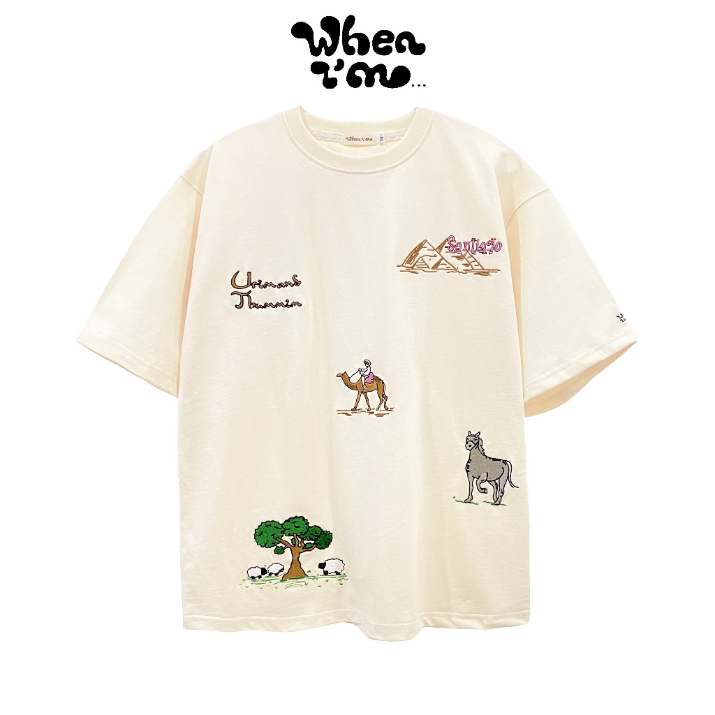 Áo thun WhenIm thêu SANTIAGO - hàng thiết kế - vải cotton thoáng mát