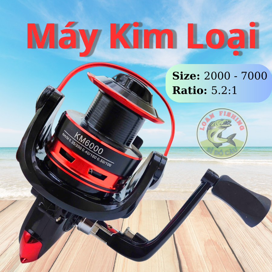 Máy Câu Kim Loại KM, Đủ Size 2000, 3000, 4000, 5000, 6000, 7000