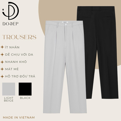 DODEP Quần tây nam Relaxed fit ống suông