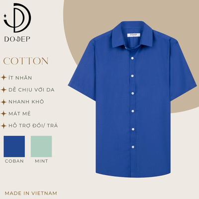 DODEP Áo sơ mi nam công sở tay ngắn