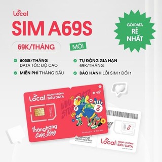 A68S SIM LOCAL A68S - Data 4G Không Giới Hạn - Chỉ 68K/Tháng - Miễn Phí Tháng Đầu