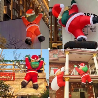 Mô hình hơi có đèn sáng ông già noel leo tường cao 2m/3m