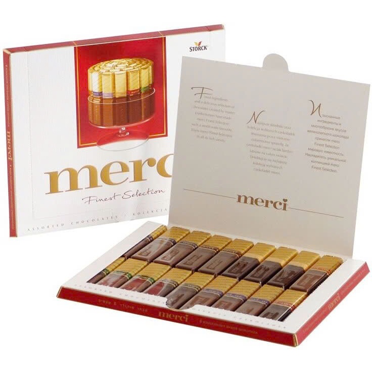 Socola Merci Finest Section Chocolate 250g- Hộp Đức