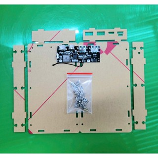 Box Sạc Mica dùng pin 18650 sử dụng mạch sạc nhanh 22.5W 4 đèn báo mức pin cao cấp ( không bao gồm mạch)