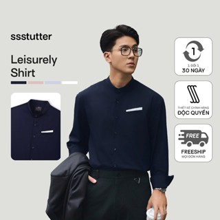 Áo sơ mi cổ trụ nam SSSTUTTER bamboo thoáng mát ít nhăn thoáng mát nhiều màu LEISURELY SHIRT