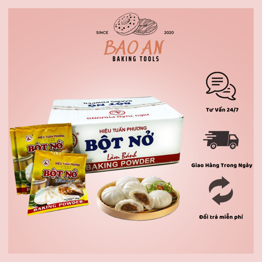Bột nở, bột nổi làm bánh hiệu Tuấn Phương gói lẻ 50g