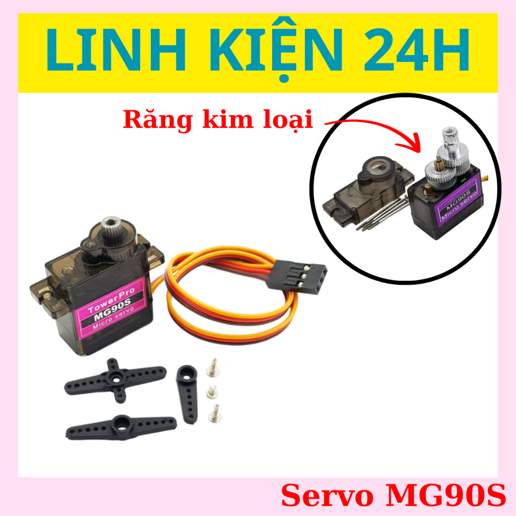 Servo MG90S - Động cơ chỉnh góc - Servo bánh răng kim loại