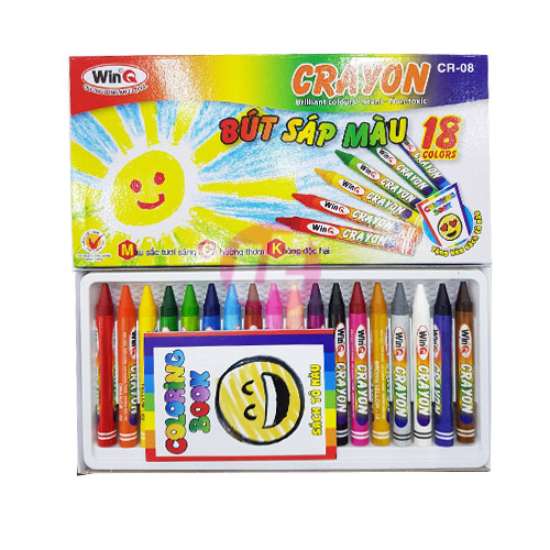 Sáp 18 màu WinQ CR-08 (Hộp)