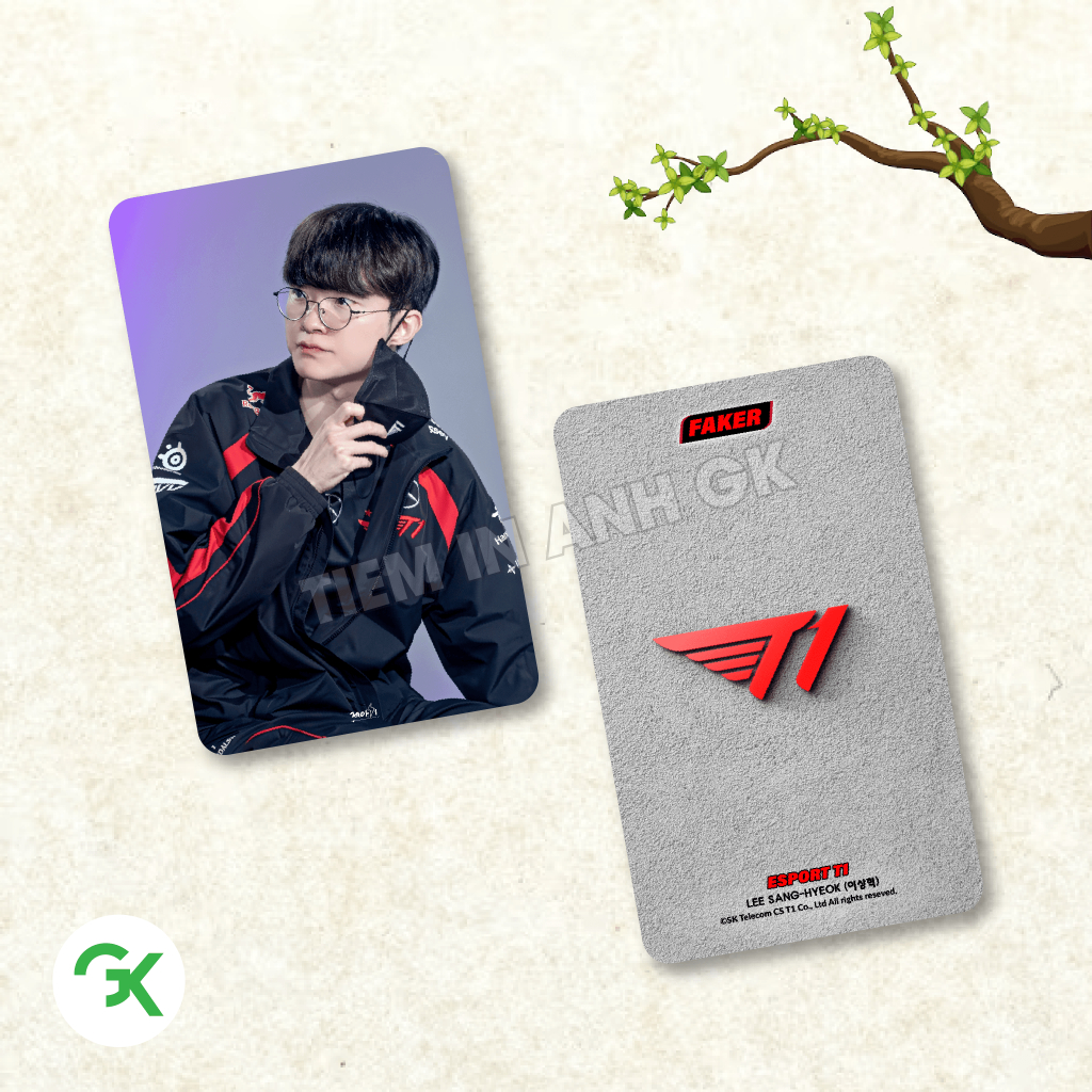 Photocard FAKER (P1) - Esports T1 LOL - Liên Minh Huyền Thoại - Size 5.5x9cm