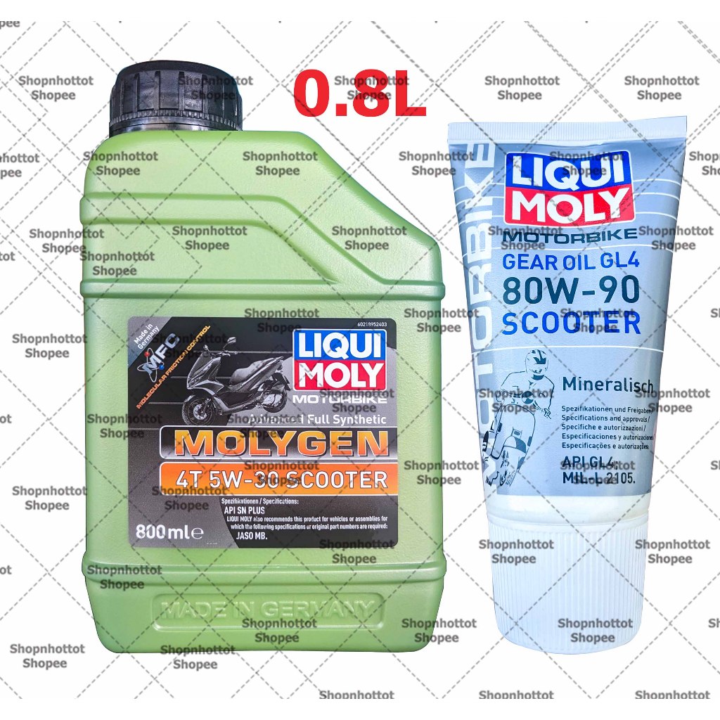 Combo Dầu nhớt xe tay ga Liqui Moly Molygen Scooter 5W30 800ml ( 0.8L ) + Nhớt Lap Liqui Moly - Shop